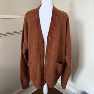The Frankie Shop Lucas Cardigan Size XL Brown Mens Wool Mohair